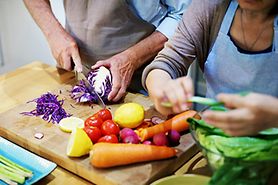 People preparing proper nutrition for eye health