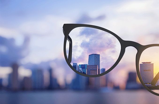 skyline with blurred background becoming clear with glasses skyline with blurred background becoming clear with glasses