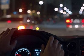 person with night myopia driving at night person with night myopia driving at night