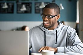 Man wearing glasses computer glasses