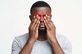 man with eye problems