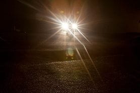 Starbursts around headlights at night