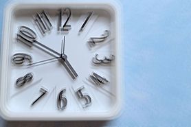 view of a clock with diplopia (double vision)