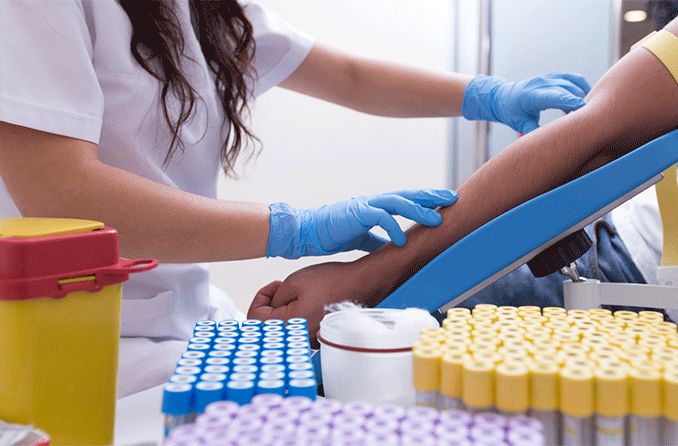 person getting blood drawn to test for blood type