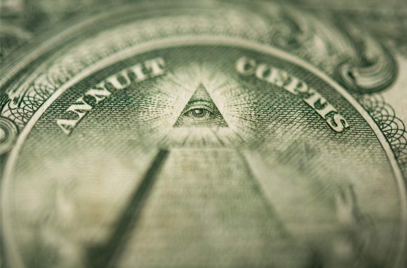 Eye of providence on U.S. currency. Eye of providence on U.S. currency.