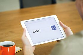 searching about lasik on a tablet
