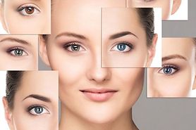 woman with different colored contacts