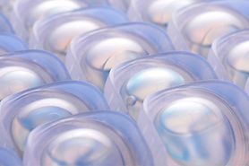 Rows of disposable contacts