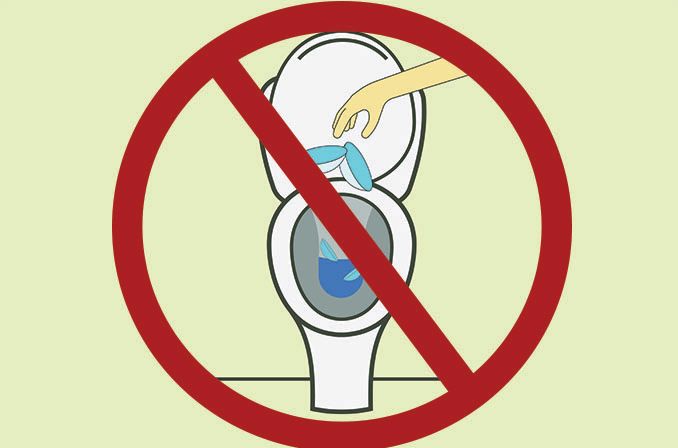 illustration of contact lenses being thrown in the toilet illustration of contact lenses being thrown in the toilet