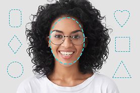 woman with an oval shaped face wearing glasses