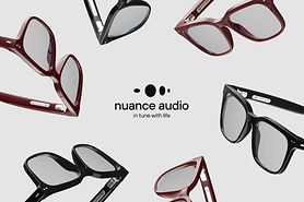 Glasses on a white background for nuance audio.