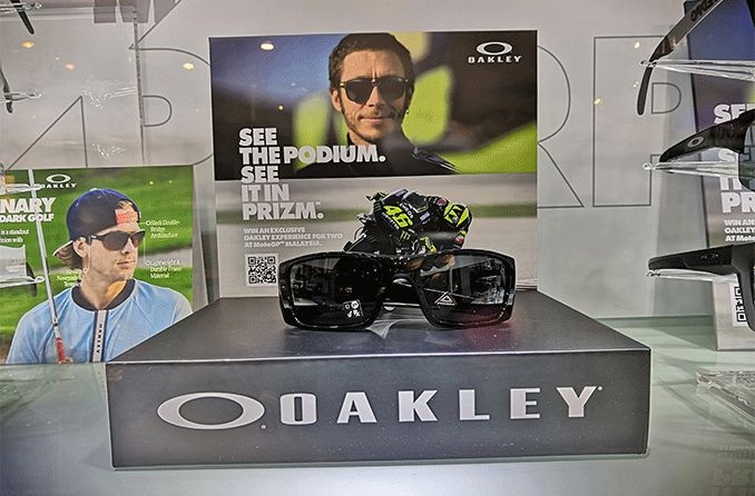 pair of oakley glasses on display in a store pair of oakley glasses on display in a store