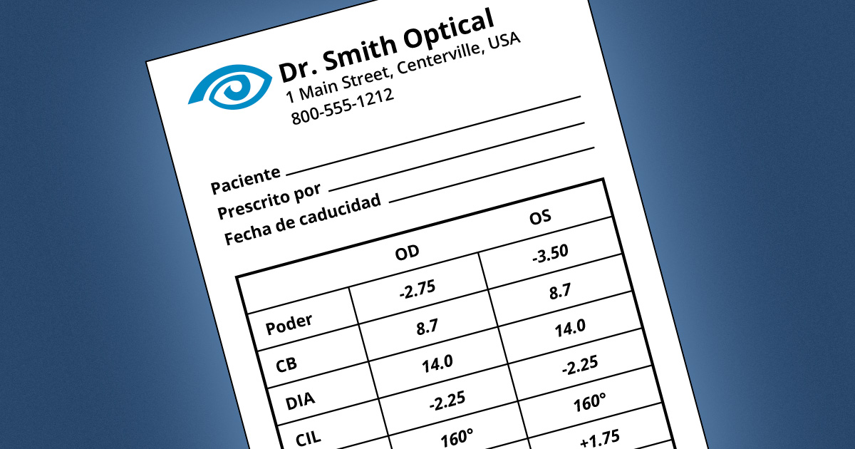 Comprensión de la receta de lentes de contacto - AllAboutVision.com